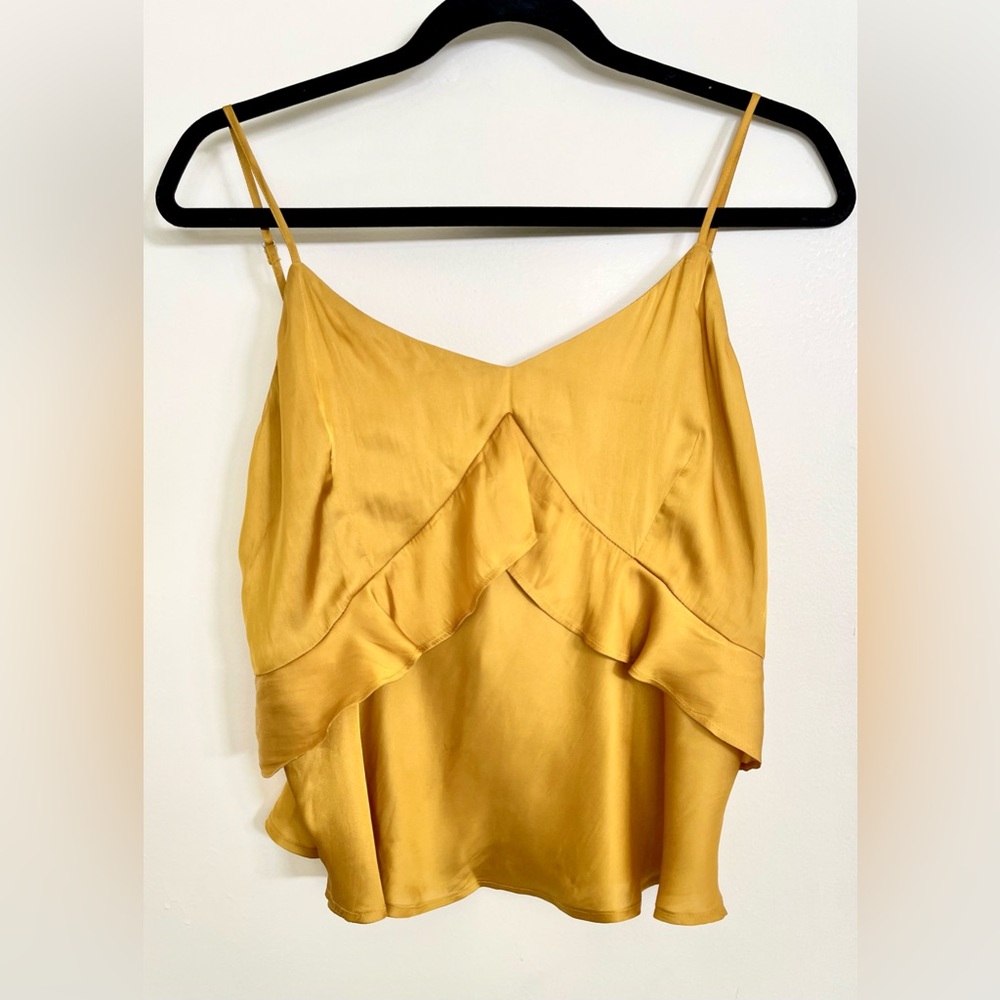 Chan Luu Silk Poly Ruffle Cami Sz M